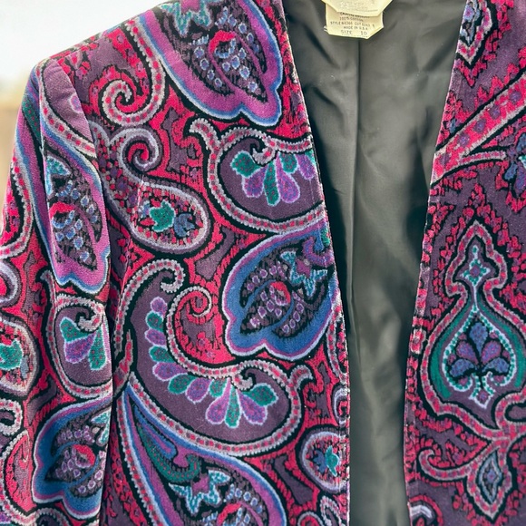 TanJay Multicolor Cotton Velvet Blazer - Picture 5 of 10